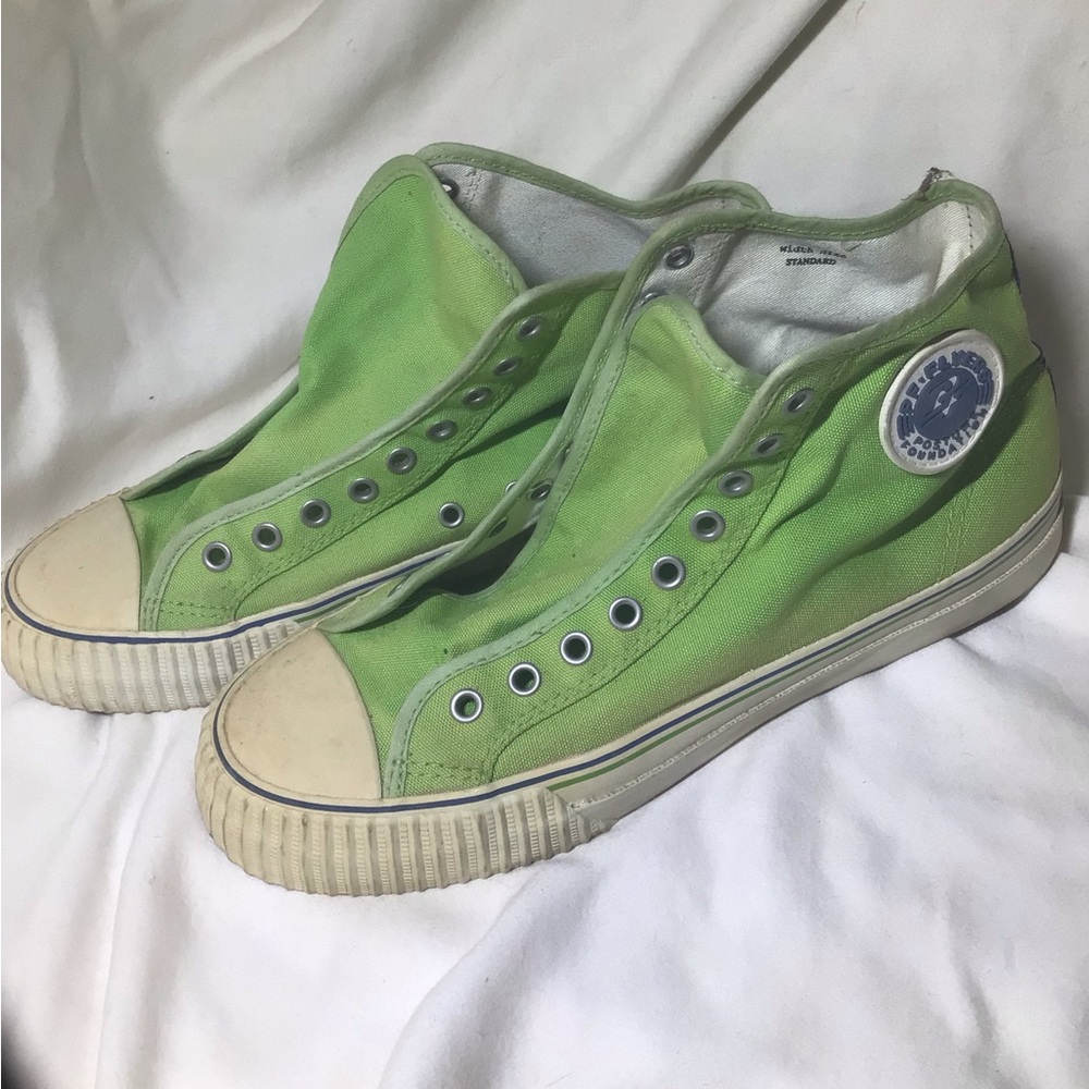 PF Flyers High Top Shoes Sneakers Green Mens 10 Womens 11.5